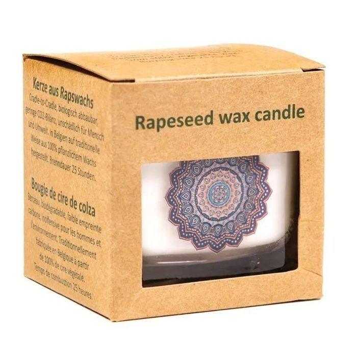 Bougie Parfumée - Écologique - Mandala - Cire De Colza - Parfum Oudh - 6x6x6 Cm