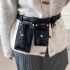 Crocodile Pattern Women's Fanny Pack: Stylish Double Belt Bag, Small Phone & Lipstick Holder