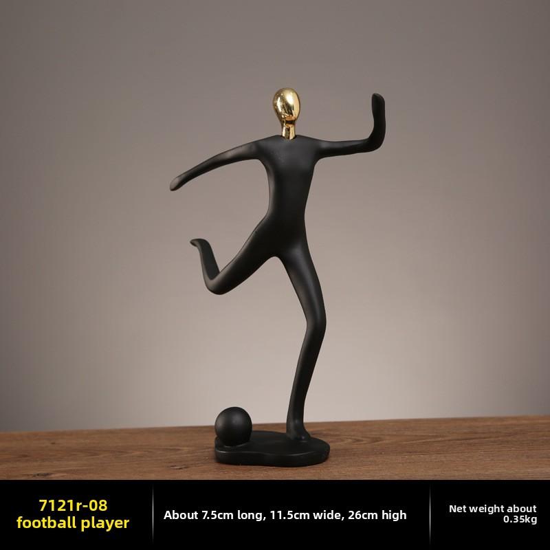 

Black Modern Abstract Resin Bicycler Cyclist Ornaments Statue Athlete Figurine Tennis Art Office Room Miniatures Decor