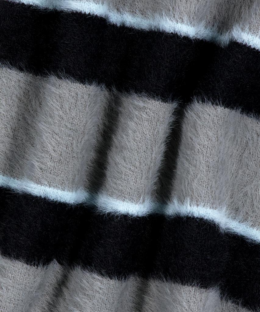 SLOWACID Hairy Stripe Pullover Knit [Gray]