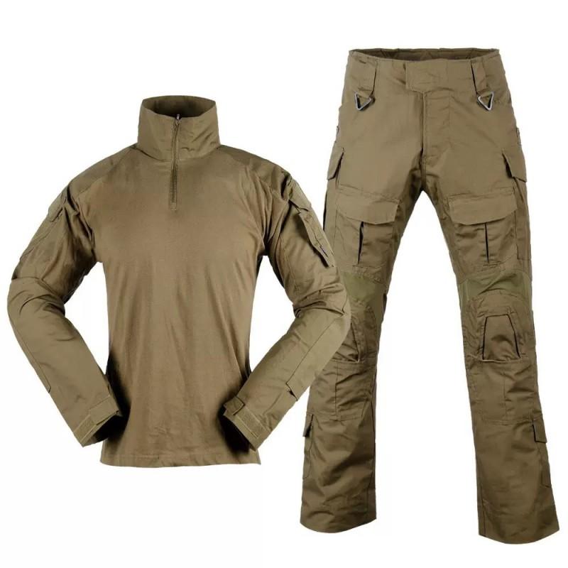 Military Style Camo Long Sleeve Tactical Uniform Set Breathable Cotton Blend Men Women Outdoor Training