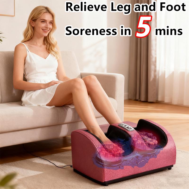 Foot and Calf Massager with Heating Function, Featuring Deep Tissue Massage to Relax Leg Muscles and Equipped with Massage Rollers