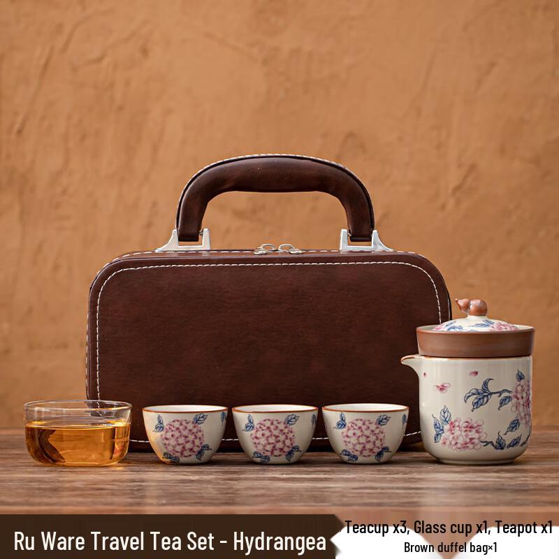 Portable Ru Kiln Ceramic Travel Tea Set