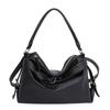 Retro Women's Large-Capacity Soft PU Tote with Leather Buckle - Single Shoulder & Crossbody Bag