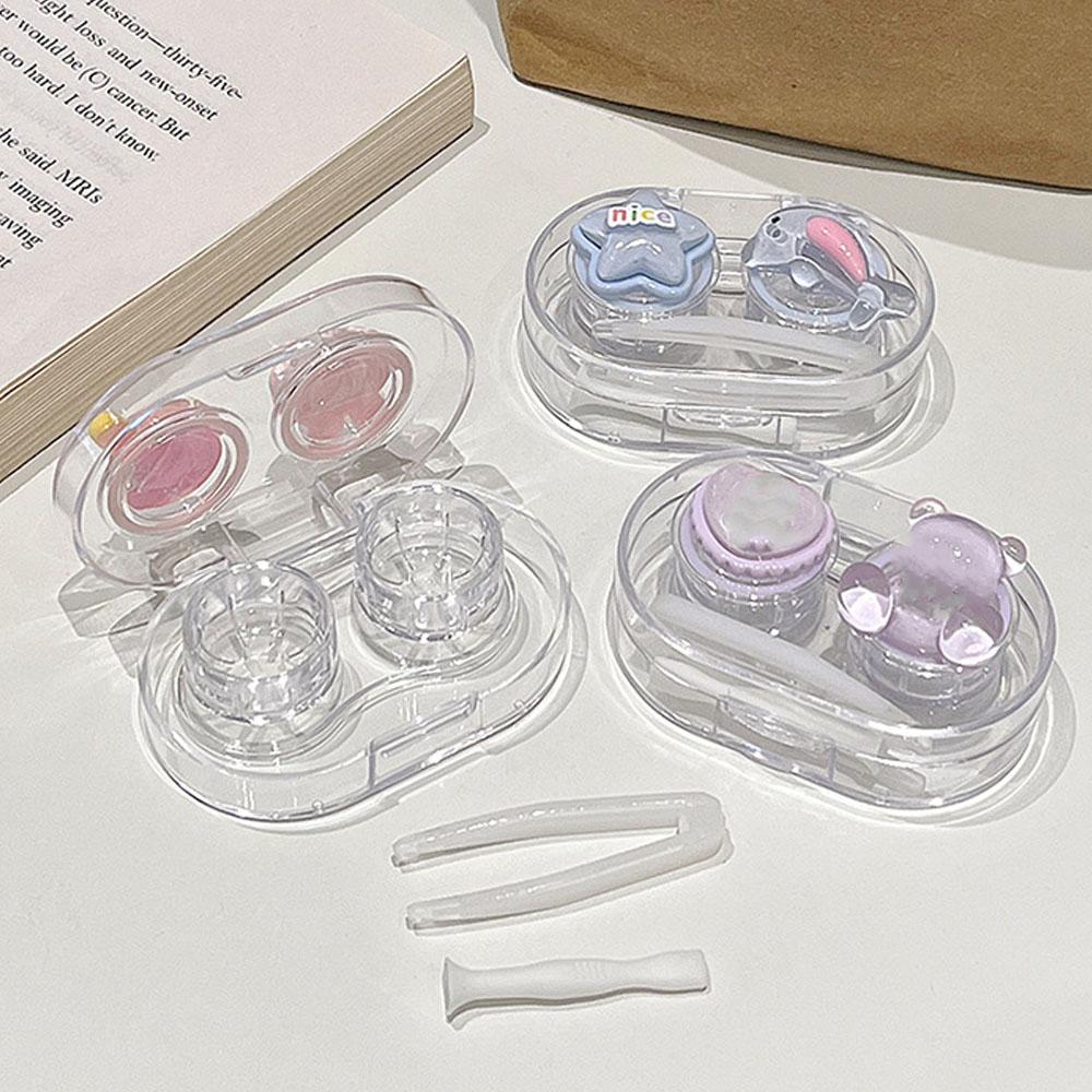 Contact Lens Case Decorative Colored Contact Lenses Box Fashion Contact Lens Box Cute Mini Lens Case Set For Travel Daily Use