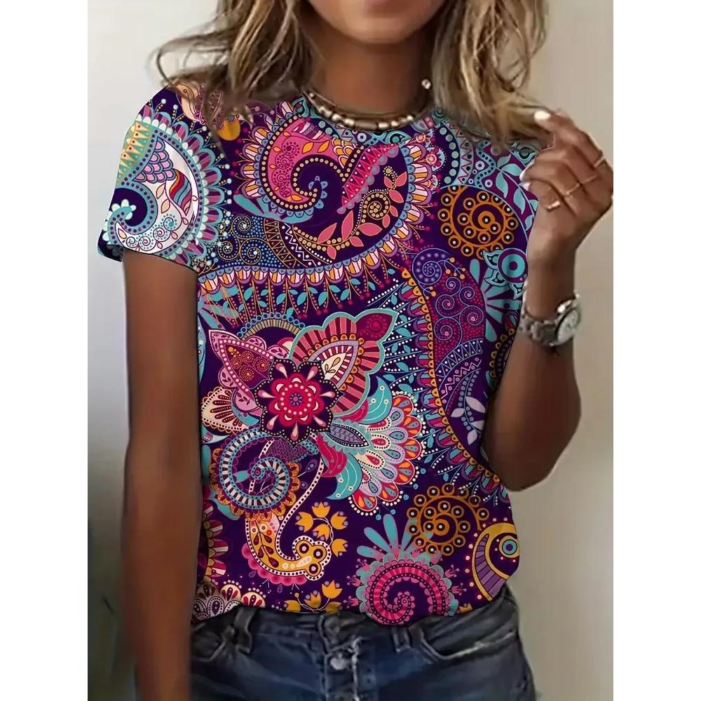 Fashion Versatile Crew Neck Top Casual Loose Women's Short Sleeve Daily T-Shirts Women’s