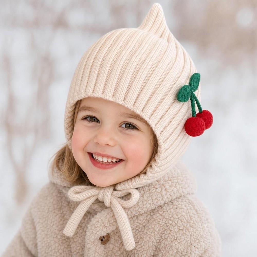 Thick Infant Winter Hat Soft Girls Knitted Hat Fashion Baby Hooded Hat