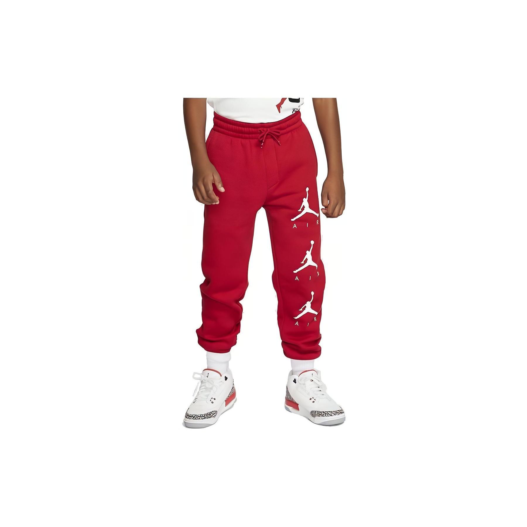 

Детские трикотажные спортивные штаны на флисовой подкладке с манжетами и логотипом, красные CT5388-687 M