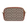 Coach Camera 23 Zip Closure External Pocket Classic Monogram Fabric With Leather Camera Bag Women Shoulder Bag Brown CC401-B4TA7