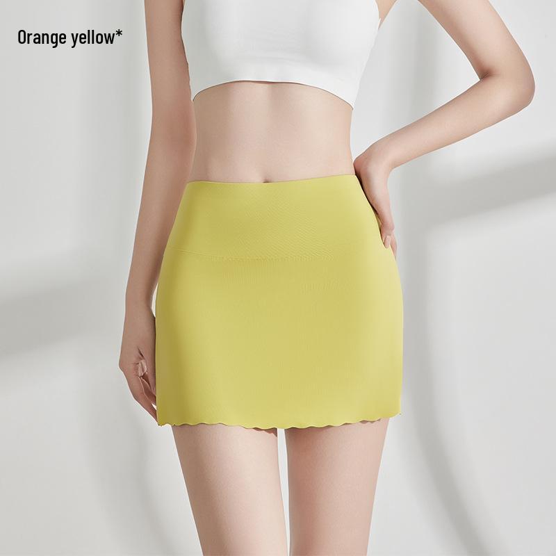 Double-Layer High-Waist Seamless Ice Silk Safety Shorts for Women M