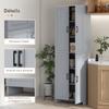 Kitchen Cabinet Height 170 Cm Tall Sideboard with 4 Doors and Adjustable Shelves, Modern Design, Grey