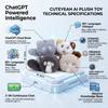 Multi Color Elf Cat Plush Toy PP Cotton Washed Dynamic LED Eyes Touch Interactive AI Kitten Supports 60+ Languages Web Search