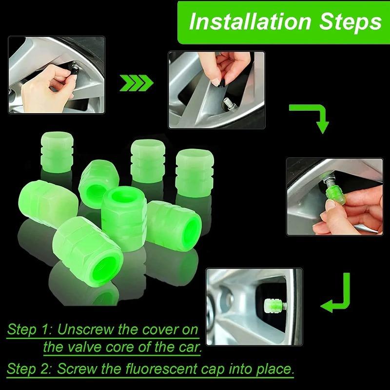 Fahrradventilkappe Universal Reifenfelge Ventilschaftkappen Düsen Leicht Leuchtende Reifenventilkappe für Motorrad Fahrrad Zubehör