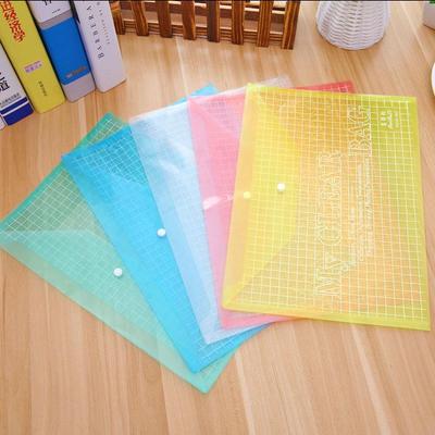 A4 Transparent PP Snap File Bag - Student/Office Storage Folder
