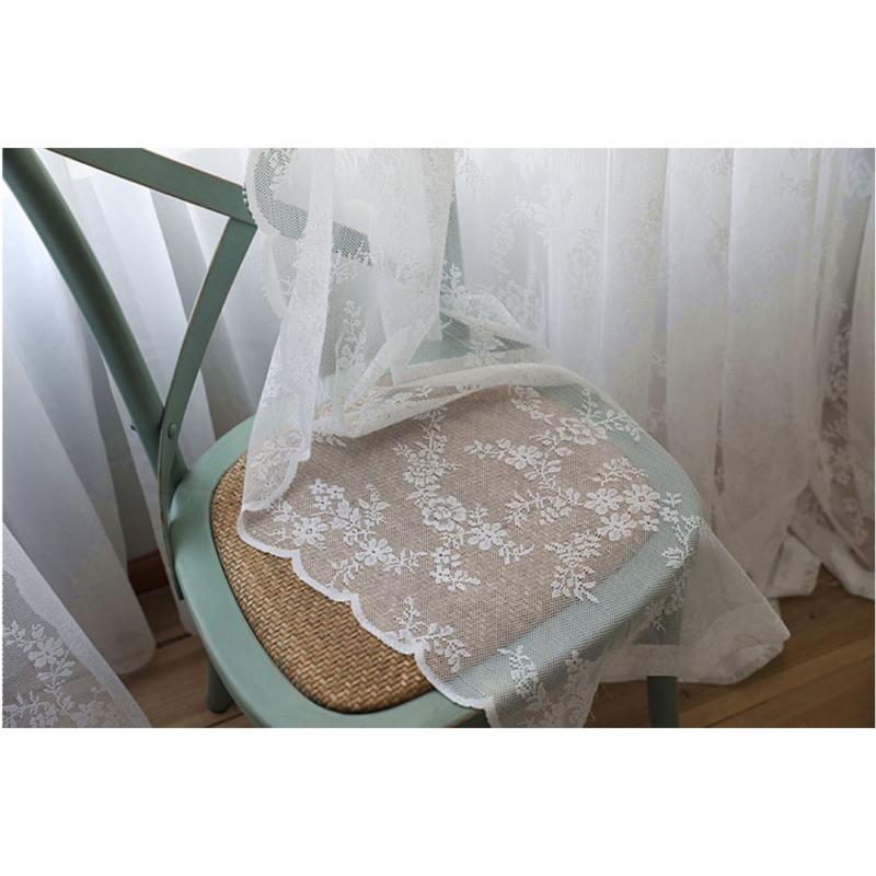 Embroidered Lace Window Curtain Gauze Knitted Jacquard Curtain Drapes