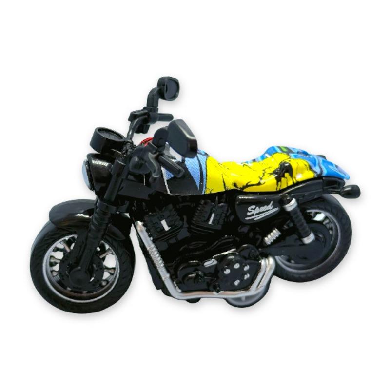 Simulated Motorcycle Pull-back Racing Alloy Car Model Clip Doll Toy Ornaments Keychain Children's Toys