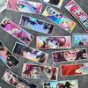 32 Stück/Packung 12cm Lange JDM Anime Mädchen Aufkleber Laser Regenbogen Auto Fenster Windschutzscheibe Motorrad Karosserie Moto Helm Zubehör Aufkleber