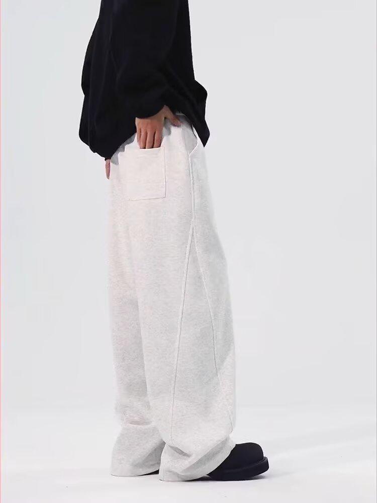 Men's Autumn/Winter Loose Straight Casual Pants with Plus Velvet - Trendy American Style