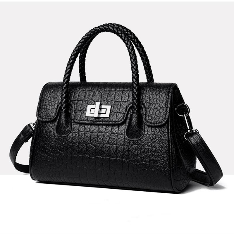 Fashion Crocodile Shoulder Bag Women High Capacity Crossbody Bag Ladies Luxury Brand Designer Leahter Handbags Commute Tote Bag