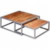 Day and Night - Day and Night Coffee Table Set 2 Units Solid Acacia Wood