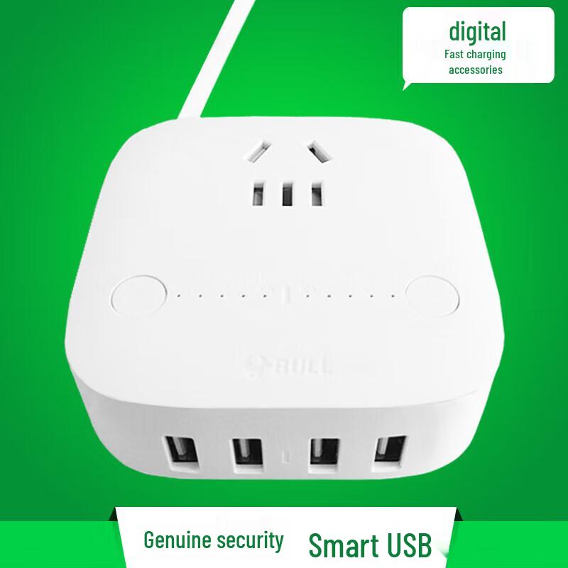 BULL Anti-Overcharge Multi-Port USB Power Strip with Timer