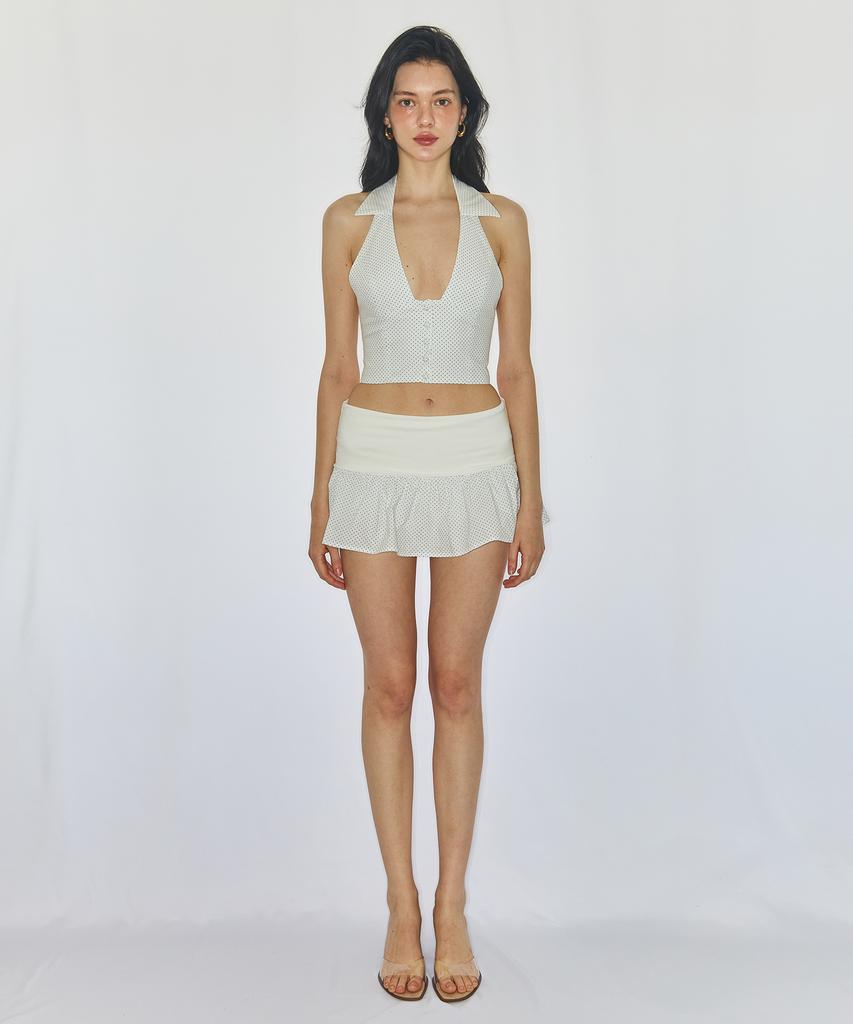Yuhili Shirring Mini Skort / Ivory