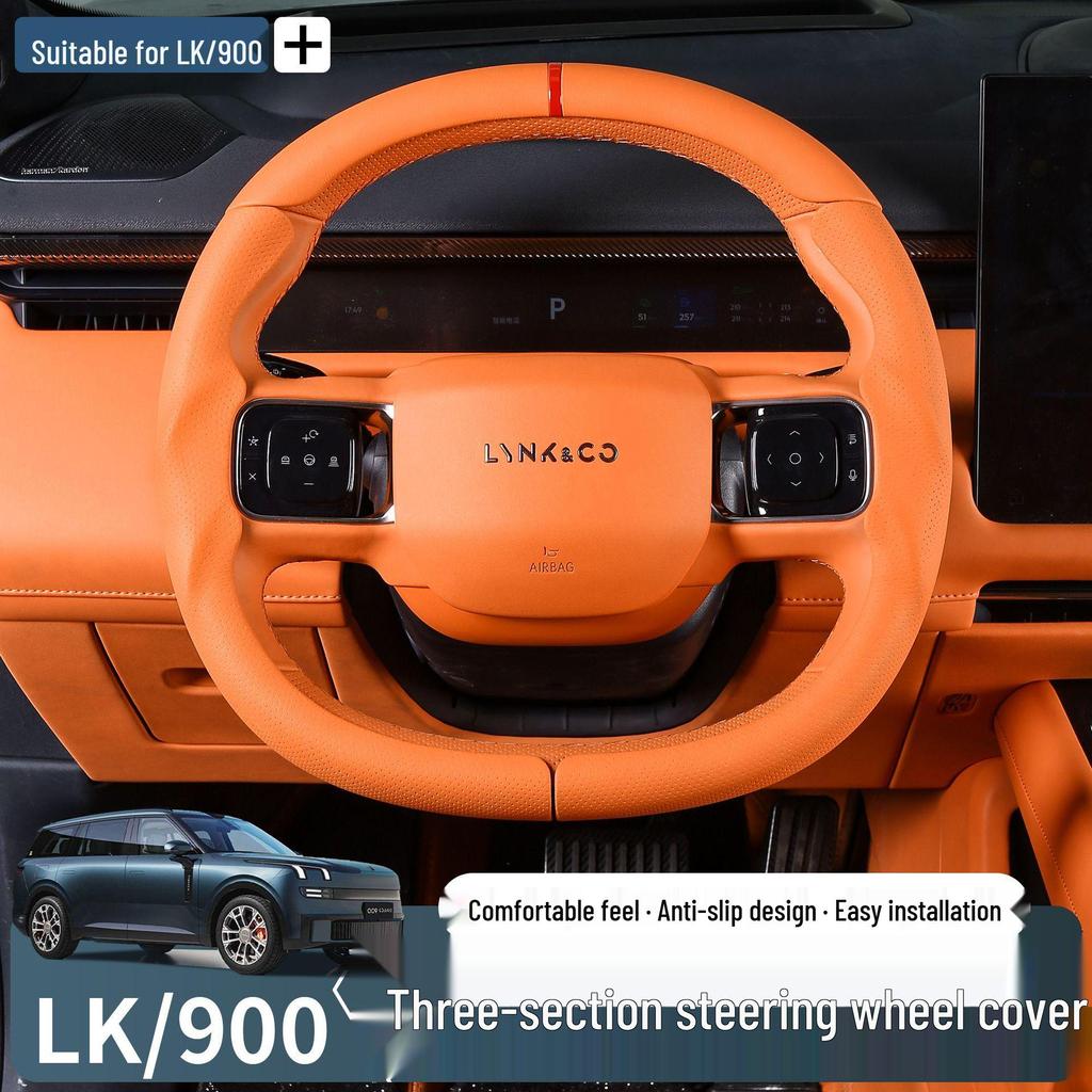 Lynk & Co 900 Steering Wheel Cover: Breathable, Soft Wrap, Full Coverage, All-Season Accessory