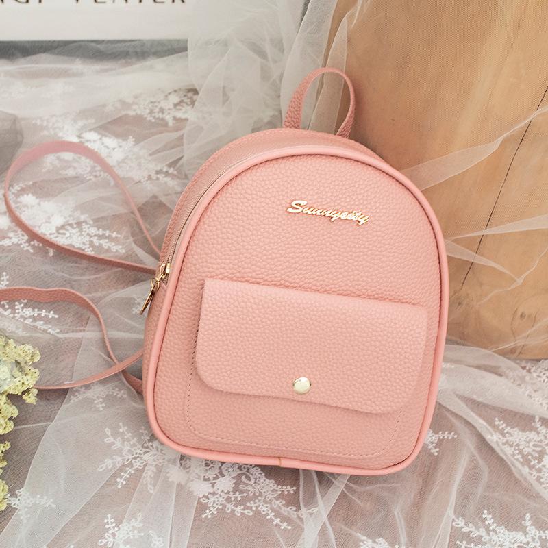 Women's Change Double Shoulder Bag Summer and Autumn New School Style Shell Lychee Pattern Shoulder Bag