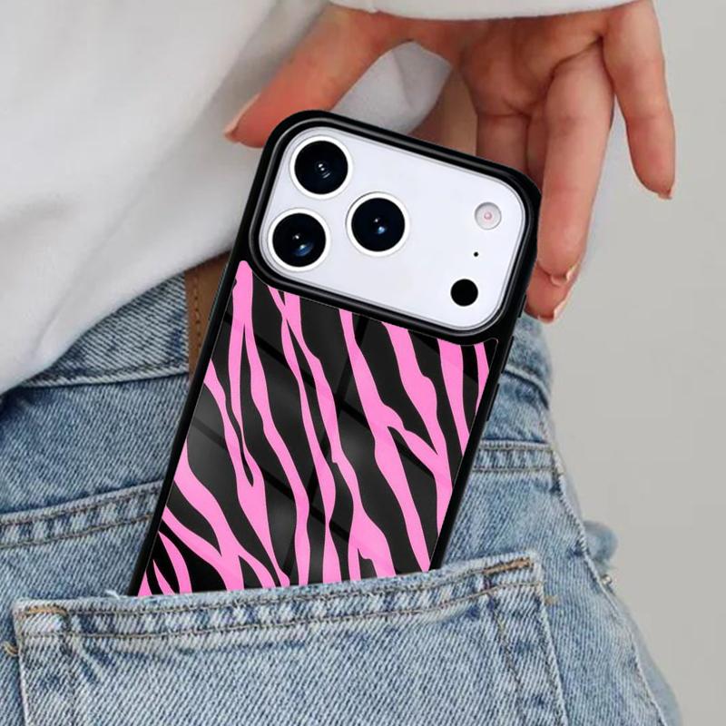 PINK ZEBRA SKIN Phone Case for iPhone 17ProMax 12 13 14 15 16e 17 Pro Max Plus Air Cover