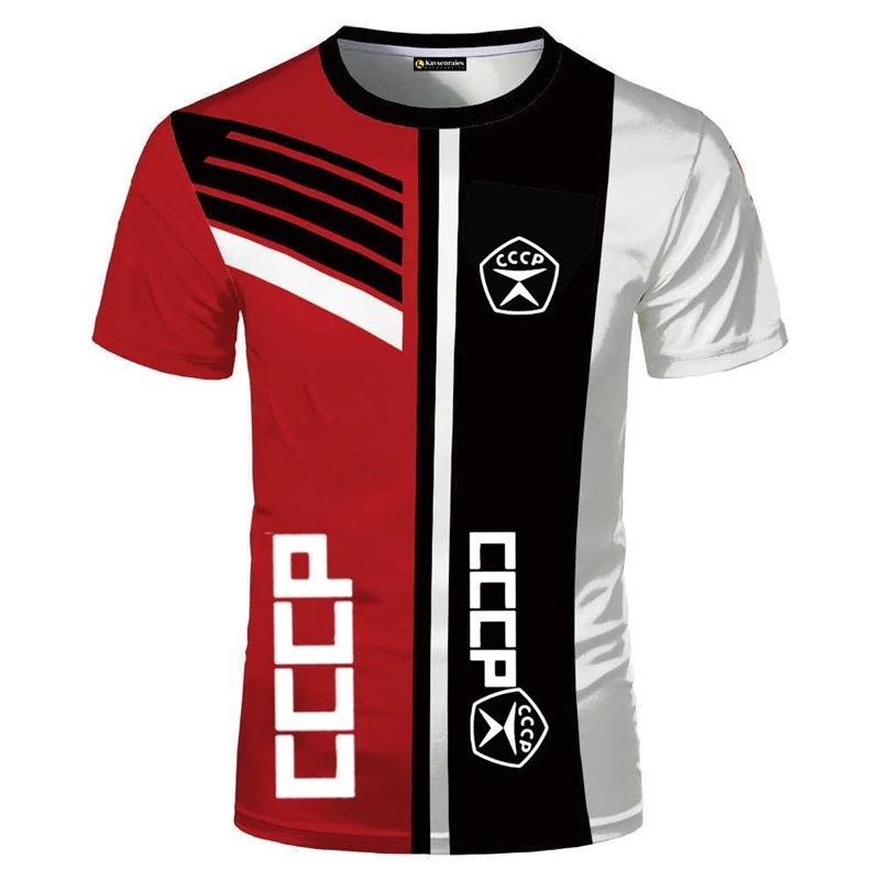 Russia Men's T-shirt Summer Casual Round Collar Russian Flag Short-sleeved Tops Tees Men Clothing