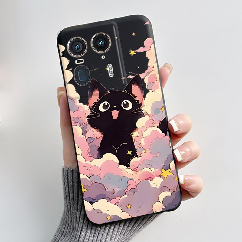 Soft Casing For Motorola Moto Edge 50 Ultra 5G Phone Case Black Matte Silicone Aesthetic Luxury Cute Cool Boys Girls Back Cover