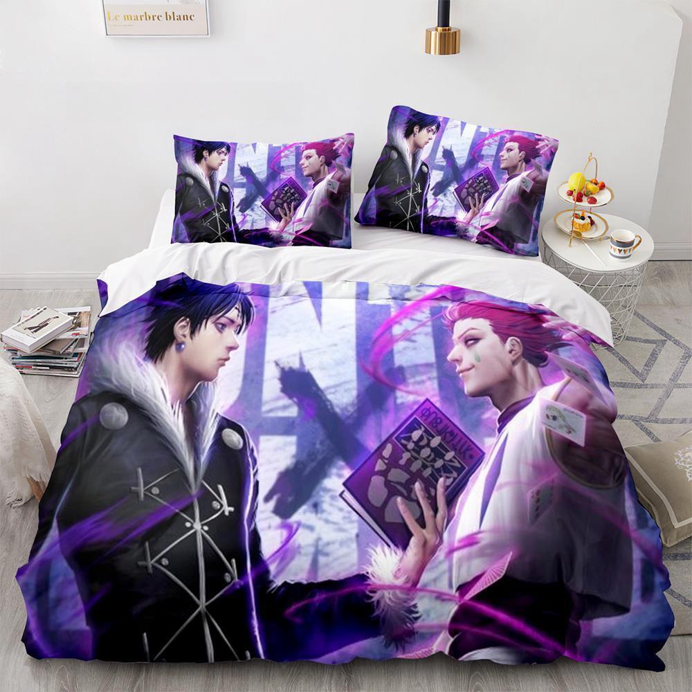 Fashion 3d Printing Anime Hunter × Hunter Bedding Set Single Twin Full Queen King Size Bed Set Adult Kid Bedroom Duvetcover Sets