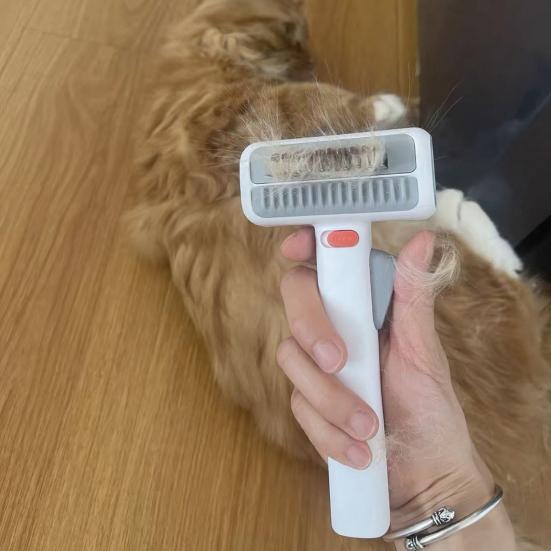 Pet Detangling Grooming Comb 2-in-1 Gentle Undercoat Rake Deshedding Brush Removes Mats Tangles Loose Fur for Long Short Hair Cats Dogs