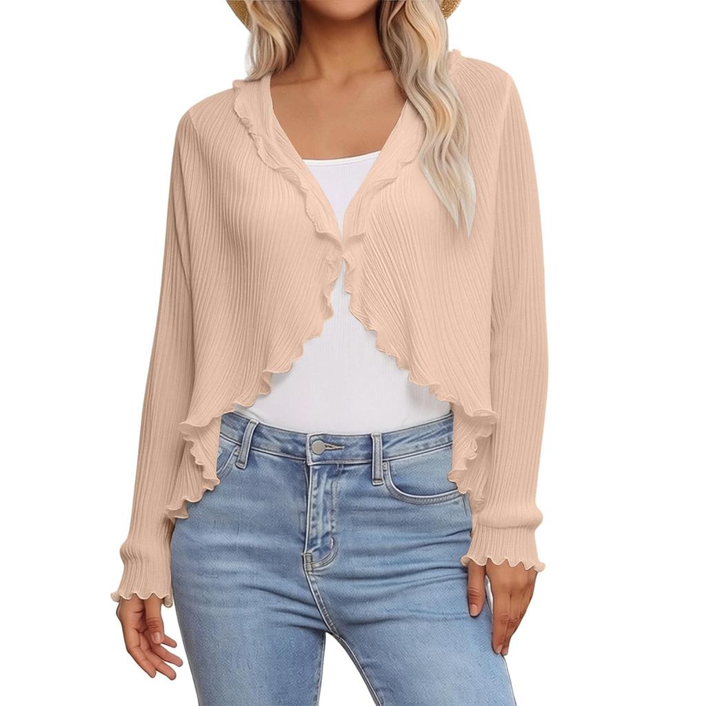 Women Fashion Solid Color Car Driving Sun Protection Shawl Breathable Outdoor Sunscreen Scarf Beach UV Protection Loose Casual Style Ruffled Shawl