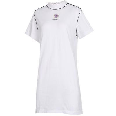 Neo Logo Einfarbig Atmungsaktiv Sportlich Lässig Kurzarmkleid Damen Kleider Weiß EJ7094