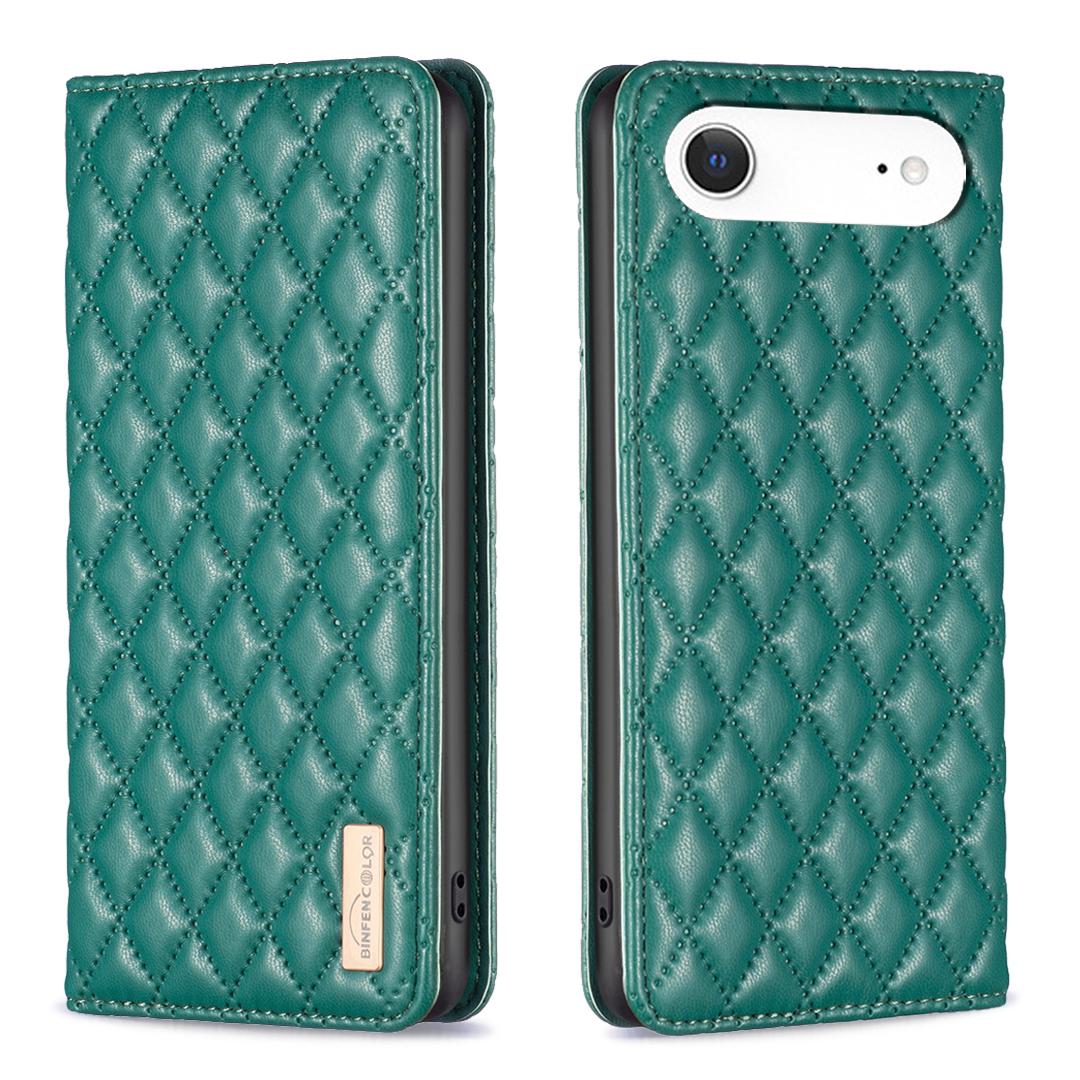 

For iPhone 17 Air Case with Card Holder BINFEN COLOR PU Leather Phone Stand Cover Green