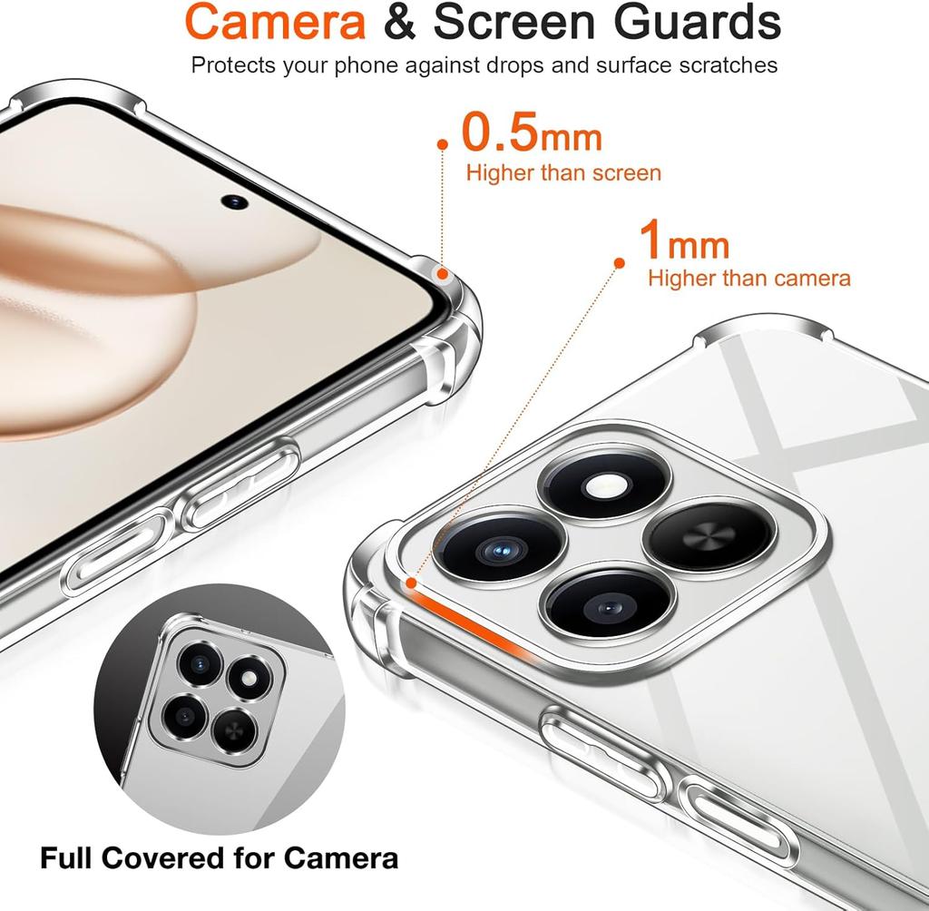 1.5MM Thick Transparent Case For Honor 400 Smart 400Smart Honor400Smart 5G 4G Anti-Yellower TPU Soft Camera Protection Funda X7d