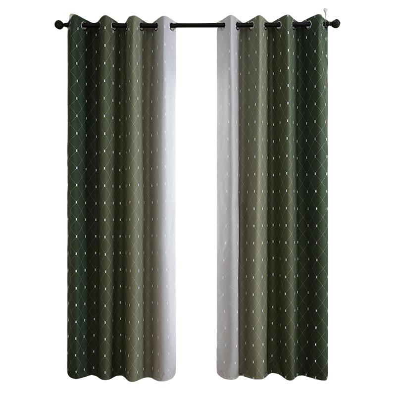 Full Blackout Curtain Finished Product Sunscreen Heat Insulation Balcony Bedroom Living Room Gradual Change No Punching Opaque