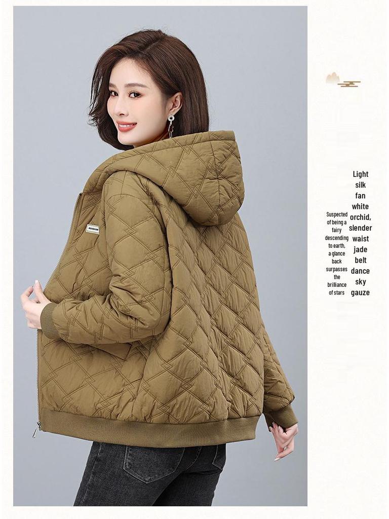 Mom's 2024 Diamond-Quilted Cotton-Padded Winter Jacket for Women - Plus Size, Loose Fit