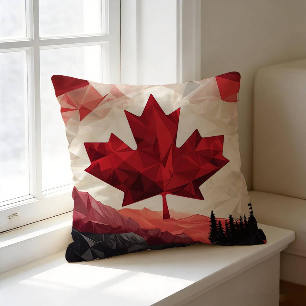 Cool Flag of C-Canada Square Double-Sided printed Pillow Case Bedroom Bedside Pillow Sofa Cushion Cover