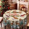 Christmas Elk Snow Tablecloth, Table Decoration, Snowball Candy Cane Snow Elk Table Cloth