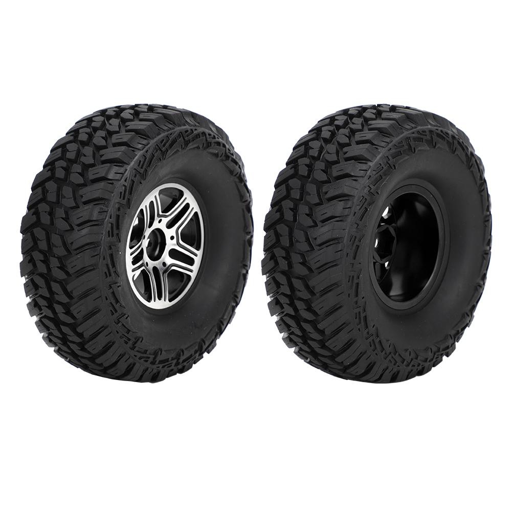 2PCS 1.9inch Aluminium Alloy Wheel Hubs Tyre Tire for 1:10 Remote Control Model RC Climbing CarBlack