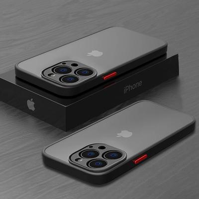 Acrylic Shockproof Armor Matte Case For iPhone 15 14 13 12 11 Pro Max 13 Mini XR X XS 7 8 Plus Silicone Bumper Clear Hard Cover