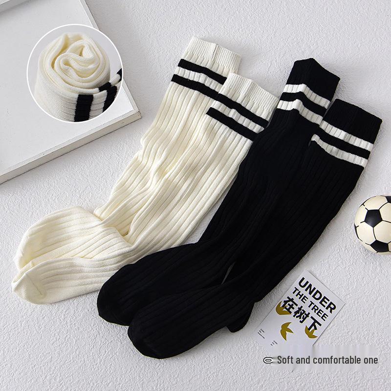 Girls' Striped Cotton Over-the-Knee High Socks - Summer Thin JK Style