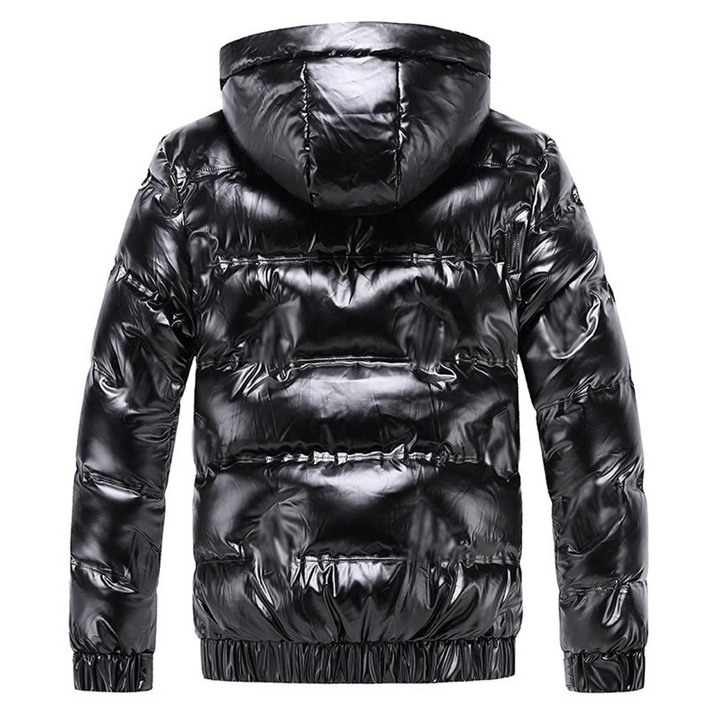 Mens Casual Outdoor Hooded Street Fashion Biker Solid Color Fashion Jacket
