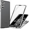 Case for Samsung Galaxy S23, Magnetic Dual Glass, Silver