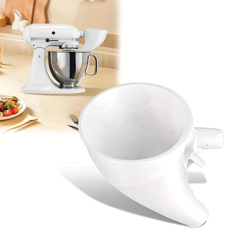 Heavy-Duty Plastic Flour Funnel for KitchenAid Stand Mixer, Spill-Proof Easy-Pour Attachment, Food-Safe for Flour & Eggs