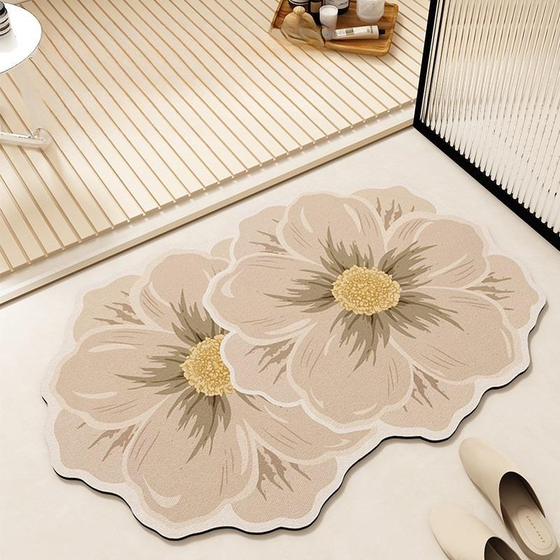 Flower Pattern Bedroom Decor Carpet French Romantic Style Carpets for Living Room Home Washable Floor Mat Anti-slip Bathroom Rug