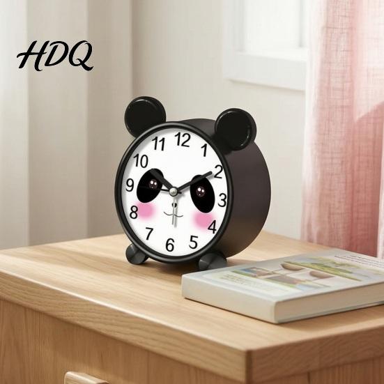 Toddler Alarm Clock Cartoon Animal for Students Non-Ticking Quiet Movement Students Clock Battery Operated Desk Home Bedroom Childrens