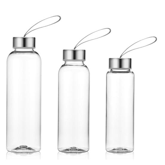 Plastic Water Bottle Leak Proof Portable Transparent Water Cup with Sealing Lid And Strap Water Container for Hot Cold Drinks Outdoor Office Travel